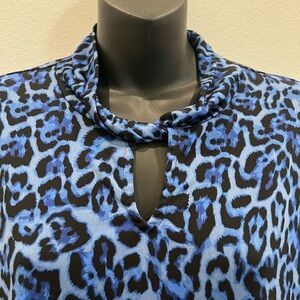 Susan Graver Blue and Black Patterned Top